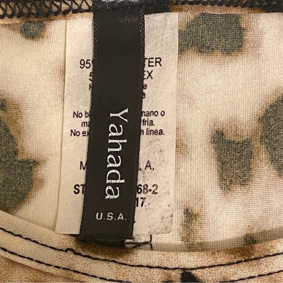 Woman’s Yahada Cheetah Print Gathered Front LagenLook Size S Made USA - Picture 5 of 8